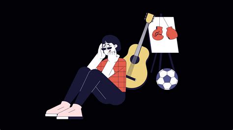 falta do interesse dentro hobbies linha desenho animado animação ...