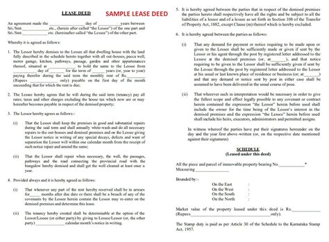 Lease Deed: Details, Lease Deed Format and Latest Updates