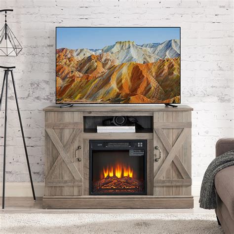 Amazon.com: HyorecyTech Electric Fireplace Small tv Stand up to 50 inch TV Media Stand 18”Insert ...