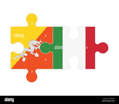 Connected puzzle of flags of Bhutan and Italy, vector Stock Vector ...