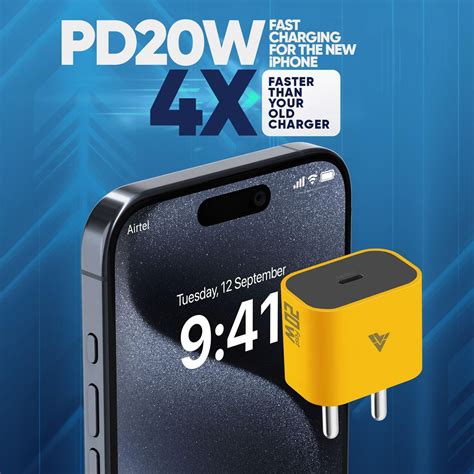 Vaku ® Aiges 20W PD Port Charger Type C [Apple MFi Certified] Adapter ...