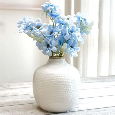 Metal Flower Vase White | Hammered – Behoma