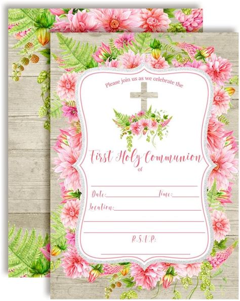 Buy Watercolor Pink Dahlia First Holy Communion Religious Party ...