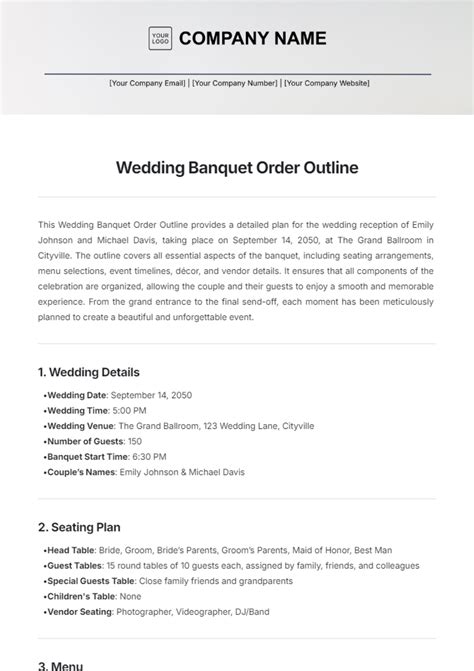 Free Banquet Event Order (BEO) Templates to Edit Online