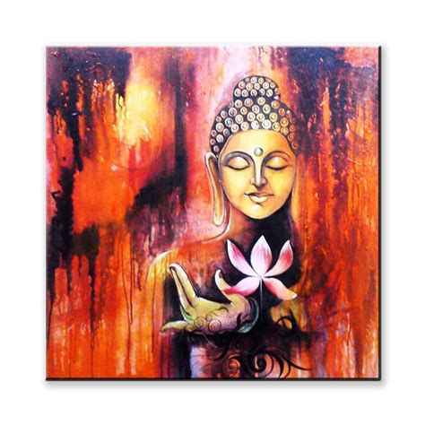 Pintura Spiritual Buddha Designer Canvas UV Texture Painting Unique ...