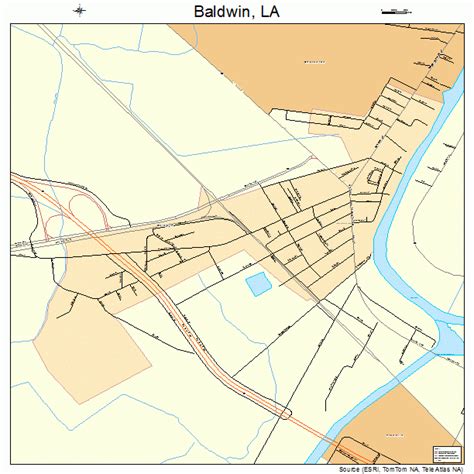Baldwin Louisiana Street Map 2204020