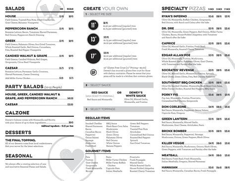 Dewey's Pizza Menu, Menu for Dewey's Pizza, Edwardsville, Edwardsville ...