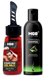 MG8 Styling Comb Gel Wax & Charcoal Shampoo | Strong Hold, styling ...
