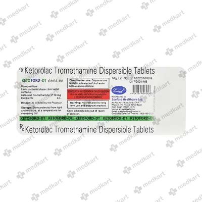 KETOFORD DT TABLET 10'S Price, Uses, Side Effects & Substitutes | Medkart