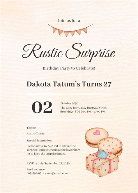 Free Surprise Party Invitation Templates, Editable and Printable