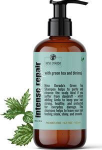 nina dorada Intense Repair Green Tea Shampoo with Bhringraj | Dandruff ...