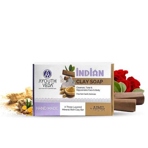 Buy AYOUTHVEDA INDIAN CLAY SOAP | THREE-LAYERED MINERAL-RICH HANDMADE ...