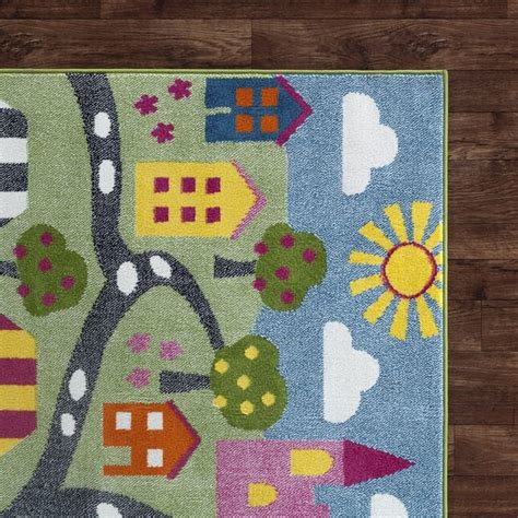 HomeRoots 5 X 7 Rag Olefin Green Indoor Area Rug in the Rugs department ...