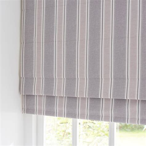 Padstow Grey Stripe Blackout Roman Blind
