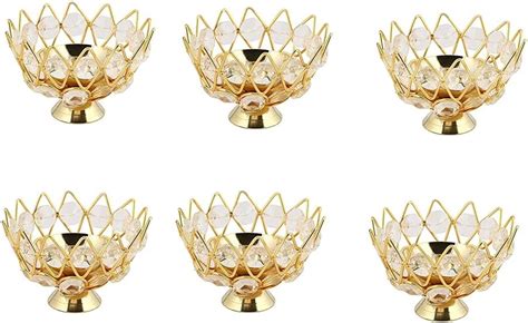 Buy Brass Gallery Brass Flower Crystal Diya Akhand Jyoti Oil Lamp for ...