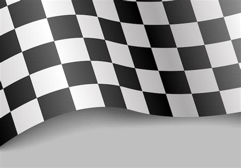 Zielflagge Welle auf grauem Sport Rennen Hintergrund | Premium Vektor