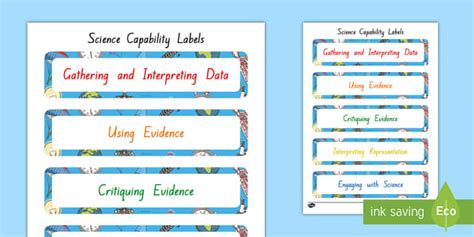 Science Capabilities Labels