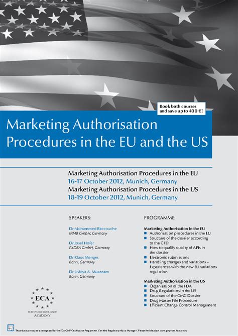 ECA Marketing Authorisation Procedures Overview 2012 - Studocu
