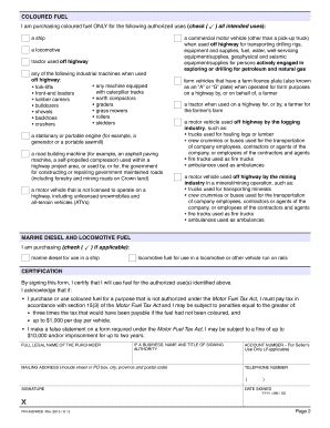 FIN 430 Coloured Fuel Certification Includes Marine Diesel And ...