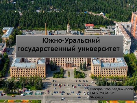 Южно-Уральский государственный университет Швецов Егор Владимирович ...