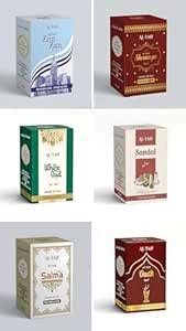 Al Taif Attar Roll on, 2ML, 6 Pcs Combo Pack (Zam Zam, Shanaya, White ...