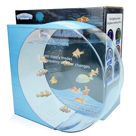 Bluecoco 2.6 Gallon Betta Aquarium Kit Fish Jellyfish Tank with Water ...