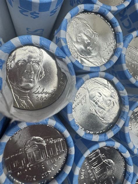 2025 P Jefferson Nickels! Two (2) rolls BU Bank Rapped Roll #6 | eBay