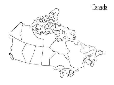 Map Of Canada Coloring Page Printable