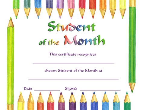 Student Of The Month Certificate Pdf | Best Professionally Designed ...