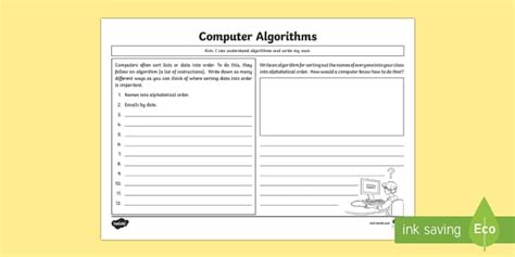 Computer Algorithms Worksheet