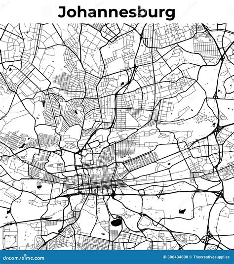 Johannesburg City Map, Cartography Map, Street Layout Map Stock Vector - Illustration of ...