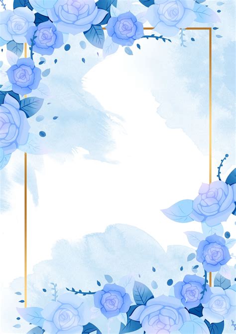 Wedding Blue Flower Border