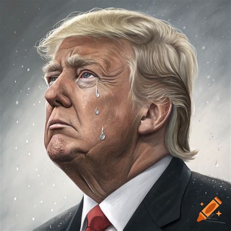 Headshot portrait of Donald Trump crying on Craiyon
