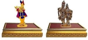 9facts Set of 2 with wooden base Lord Krishna Idol Krishan statue ...