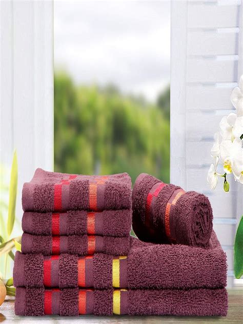 Bianca Sonoma 6 Piece 450 GSM Cotton Towel Set - Wine : Amazon.in: Home ...
