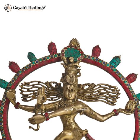 Brass Natarajan Statue – Stone Work Cosmic Dance of Shiva | Gayatri He ...