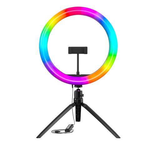 Buy Amazon Basics 10-Inch LED RGB Ring Light with Table Top Tripod ...