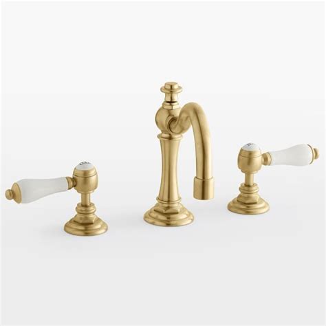 Connor Porcelain Lever-Handle Faucet - Aged Brass | Faucet, Bathroom ...