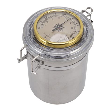 Buy Humidor Jar, Waterproof Stainless Steel Durable Hygrometer Storage ...
