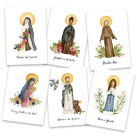 Female saints catholic print watercolor print women of god holy women ...