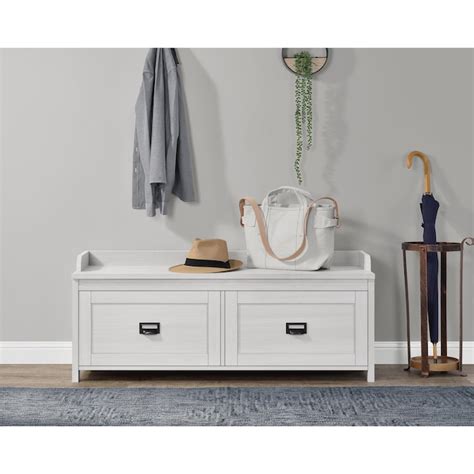 allen + roth Farmington Farmhouse 47.6-in Ivory Pine Composite Hall ...