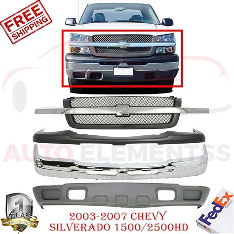 Buy New Front Bumper Face Bar Chrome Steel For 2003-2007 Chevrolet ...