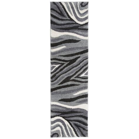 World Rug Gallery Pandora 2 x 7 Shag Gray Abstract Mid-century Modern ...