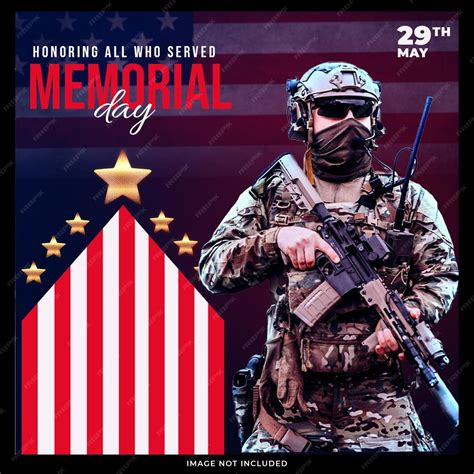 Premium PSD | Memorial day post design template