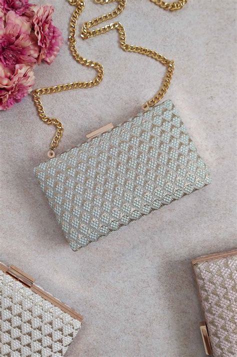 Buy AMYRA Rhapsody Threadwork Clutch - Green online - The AMYRA Store