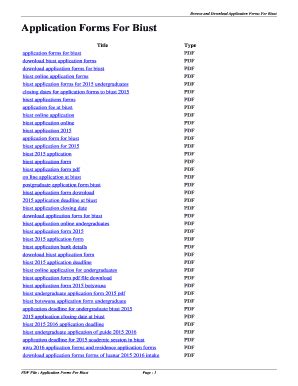 Fillable Online Application Forms For Biust - newbie-writerscom Fax ...