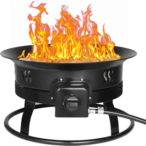 Buy Arlopu Portable Propane Fire Pit with Cover & Lava Rocks, 58,000 ...