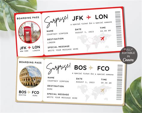 Boarding Ticket Template - Social Media Template