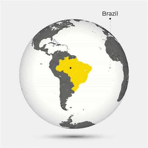 Map Of Brazil On Globe