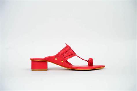 Imperial Red Kolhapuri Box Heels – Shimuzz